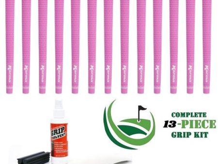 Karma Velour - 13 piece Golf Grip Kit (with tape, solvent, vise clamp) - PINK For Discount