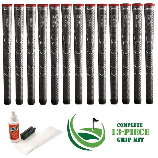 Winn Dri-Tac - 13 piece Golf Grip Kit (with tape, solvent, vise clamp) - GRAY Online