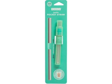 ZOKU Jumbo Pocket Straw - Teal Hot on Sale