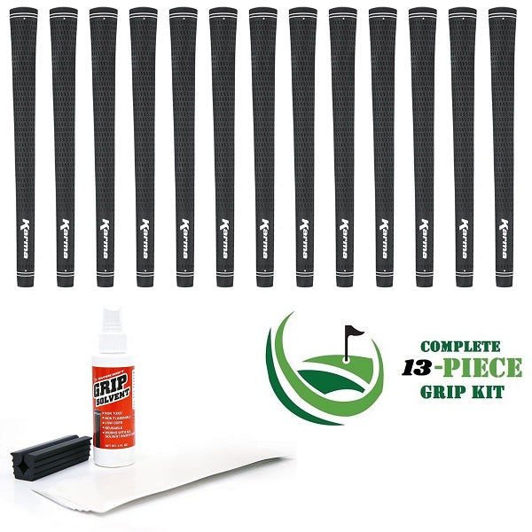 Karma Velour - 13 piece Golf Grip Kit (with tape, solvent, vise clamp) - BLACK Discount