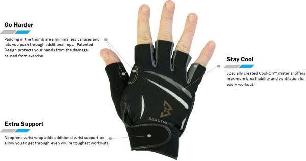 Bionic Women s BEASTMODE Half-Finger Fitness Gloves Hot on Sale