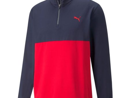 Puma Men s Gamer ColorBlock 1 4 Zip Golf Jacket Sale