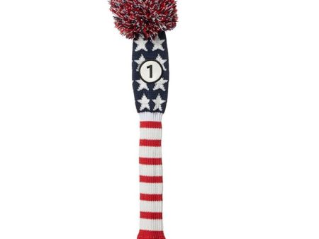 Maxfli Vintage Knit Headcovers - Red White Blue Discount