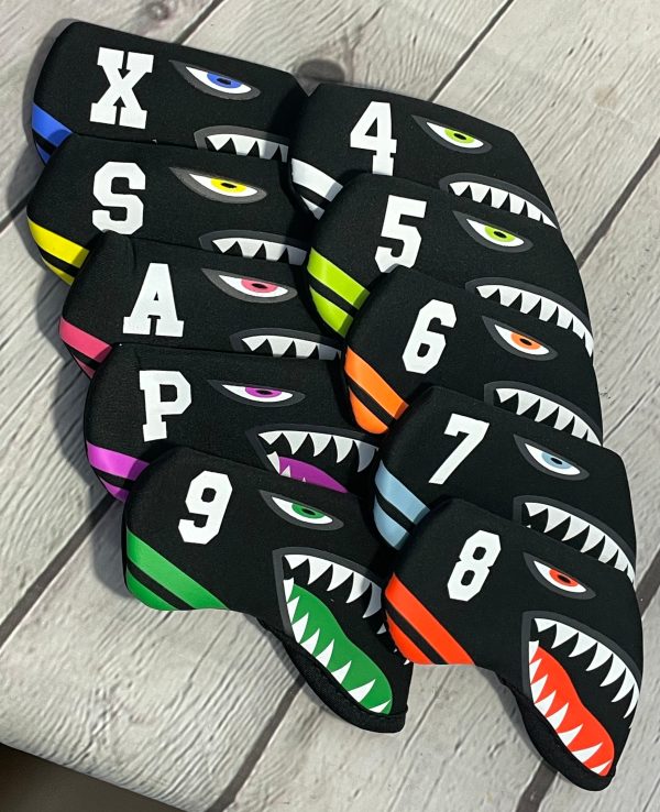 Shark Bite Neoprene Iron Head Covers Set For Sale