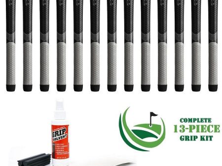 Winn Dri-Tac LT (Less Taper) - 13 piece Golf Grip Kit (with tape, solvent, vise clamp) on Sale