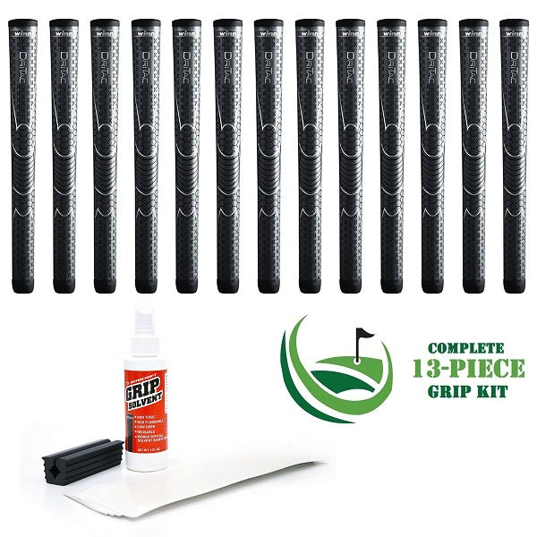 Winn Dri-Tac - 13 piece Golf Grip Kit (with tape, solvent, vise clamp) - GRAY Online