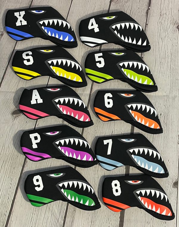 Shark Bite Neoprene Iron Head Covers Set For Sale