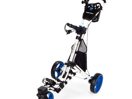 Founders Club Swerve 3 Wheel Golf Cart - White Blue on Sale