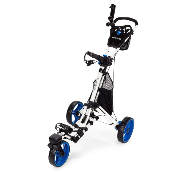 Founders Club Swerve 3 Wheel Golf Cart - White Blue on Sale