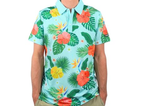 Hawaiian Green Floral Polo Supply