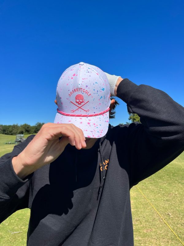 White Paint Splatter Golf Hat For Discount