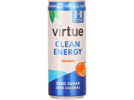 VIRTUE Clean Energy Zero Sugar Energy Drink - Orange Flavor  (250mL) For Discount