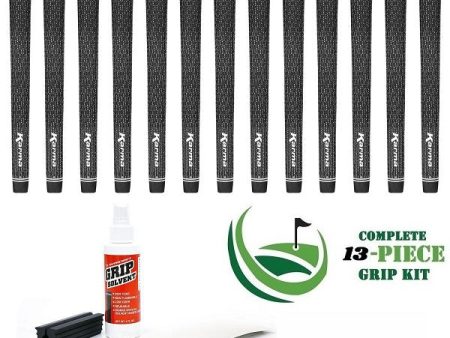 Karma Velour Full Cord Golf Grip Kit (with 13 golf grips, tape strips, solvent, rubber shaft clamp) Online