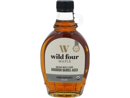 WILD FOUR Organic Bourbon Barrel-Aged Maple Syrup  (237mL) on Sale