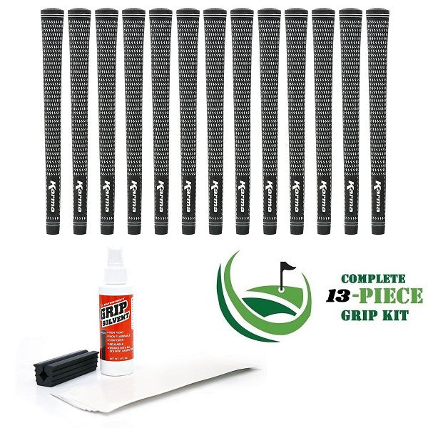 Karma Velour - 13 piece Golf Grip Kit (with tape, solvent, vise clamp) - BLACK   WHITE Sale