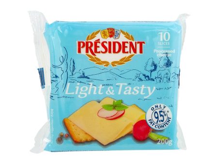 PRESIDENT Light Processed Cheese Slices  (200g) Fashion