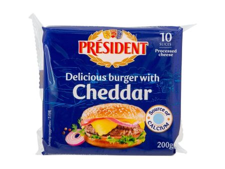 PRESIDENT Processed Cheese Slices - Cheddar  (200g) Sale