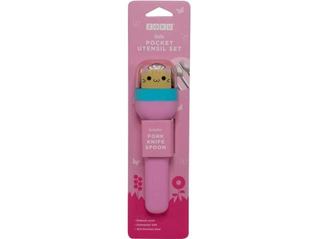 ZOKU Kids Pocket Utensils - Kitty Online