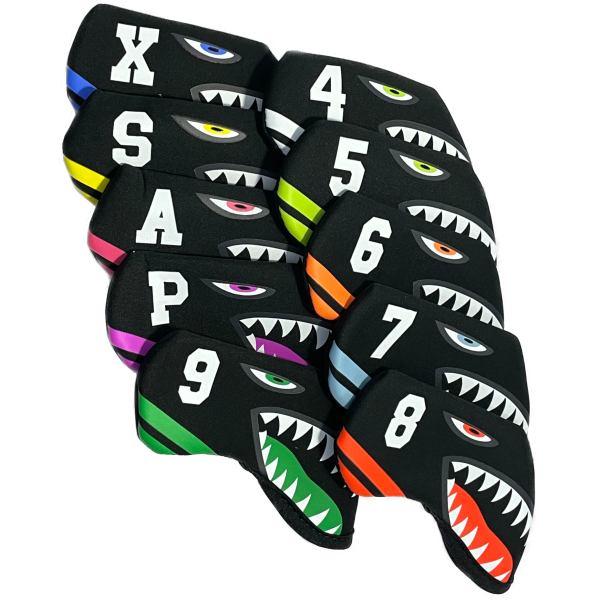 Shark Bite Neoprene Iron Head Covers Set For Sale