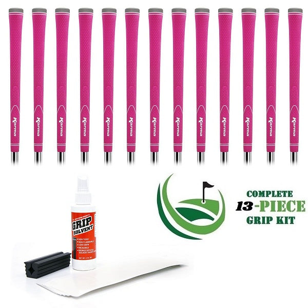 Karma Neion II - 13 piece Golf Grip Kit (with tape, solvent, vise clamp) - PINK Hot on Sale